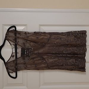 NWT Spiegel hand beaded sleeveless top with camisole size 8